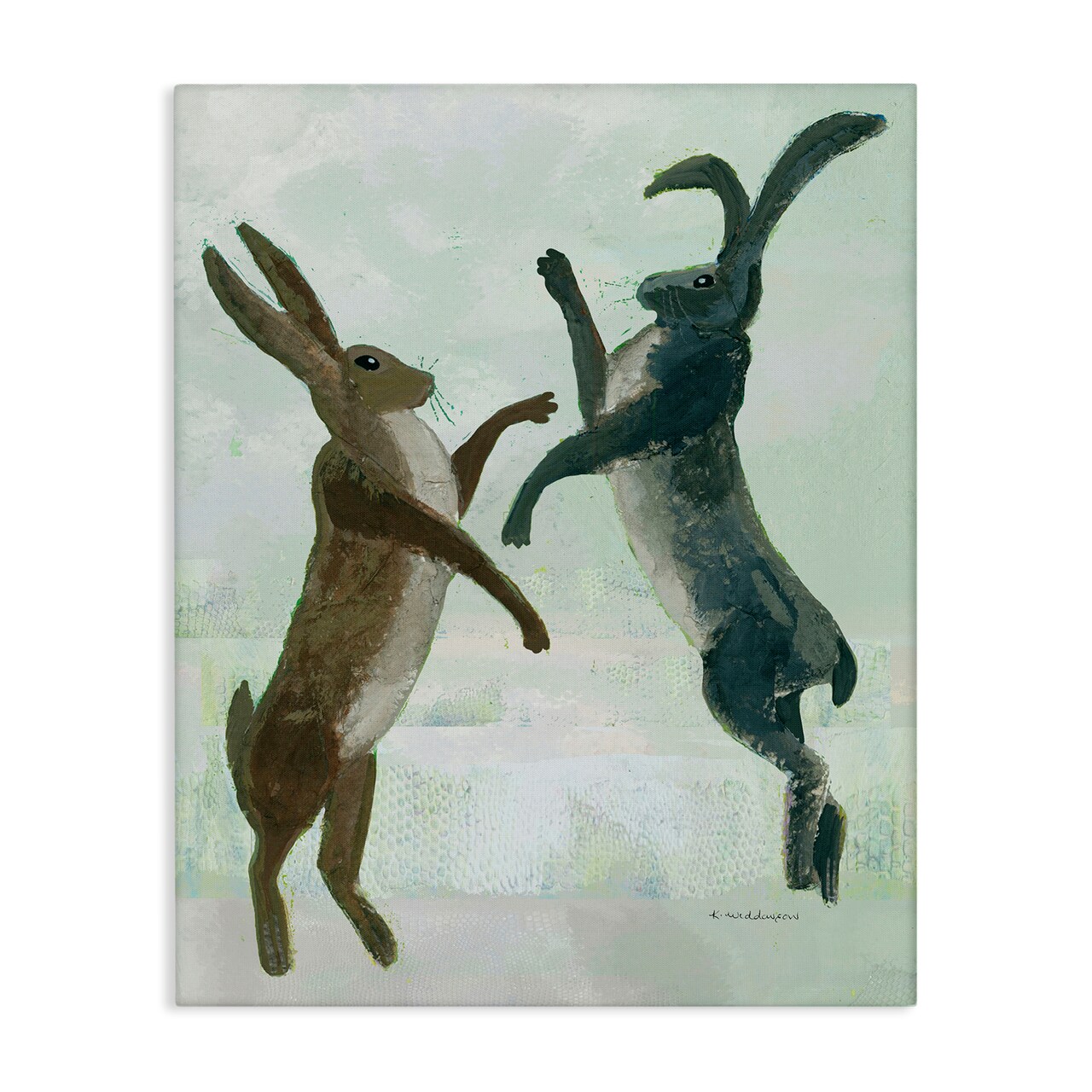 Stupell Industries Rustic Boxing Hares Canvas Design by Kay Widdowson